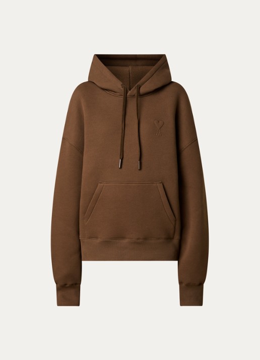Ami Paris Quota hoodie met 3D logoprint - voorkant bruin