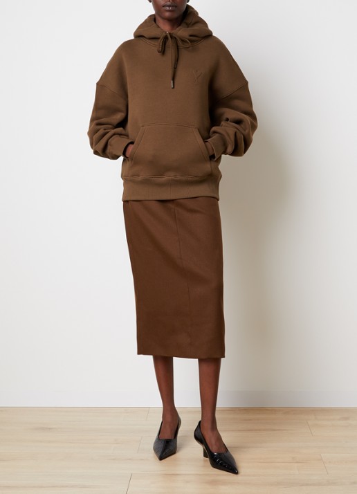 Ami Paris Quota hoodie met 3D logoprint - voorkant 2 bruin