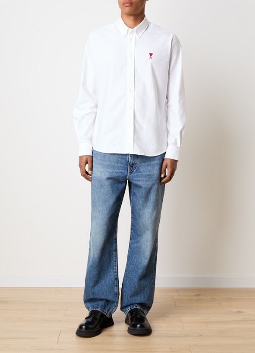 AMI Paris Regular fit overhemd met logo - voorkant 3 wit