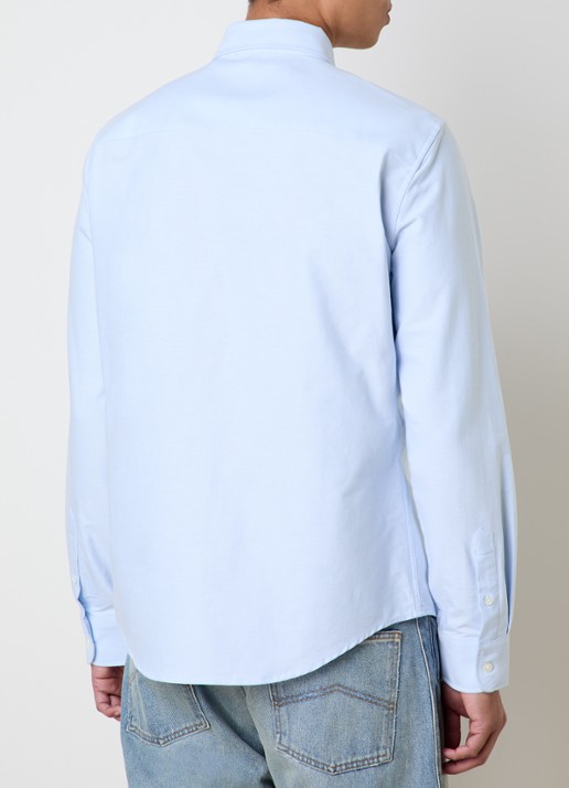 AMI Paris Regular fit overhemd met logoborduring  - achterkant 5 lichtblauw