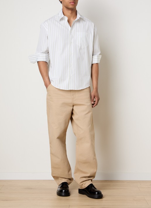 AMI Paris Regular fit overhemd met streepprint - voorkant 2 wit