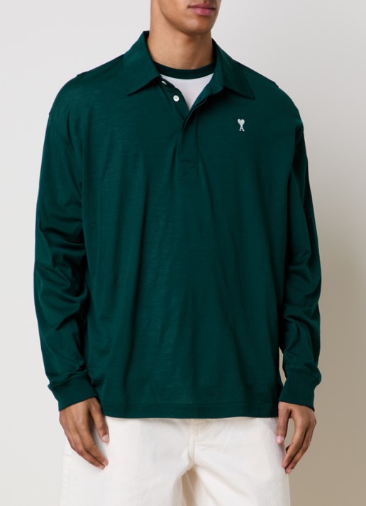 AMI Paris Regular fit polo met logoborduring