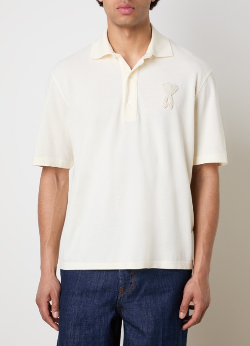 AMI Paris Regular fit polo van piqué katoen met logoborduing