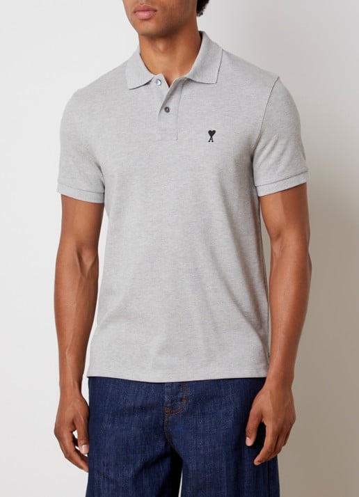 AMI Paris Regular fit polo van piqué katoen met logoborduring