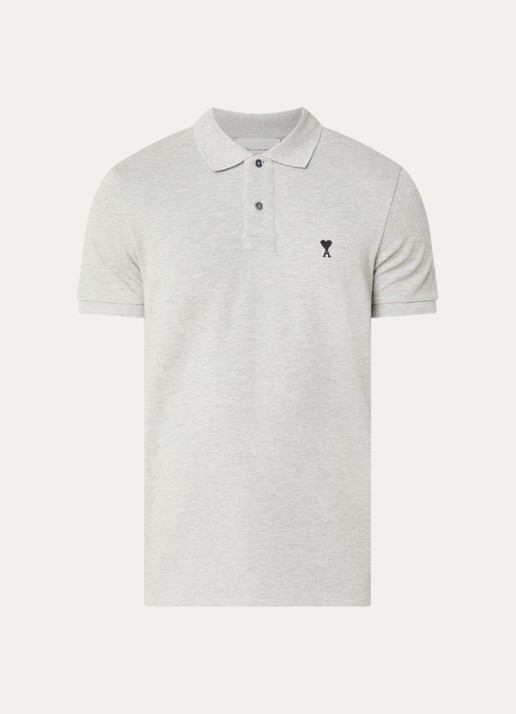 AMI Paris Regular fit polo van piqué katoen met logoborduring