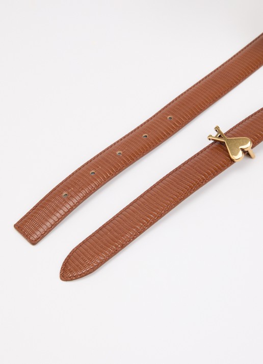Ami Paris Riem van leer met structuur - detail 2 cognac