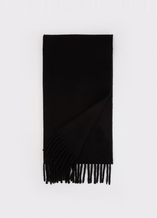 AMI Paris Sjaal van wol met logodetail van leer 200 x 25 cm