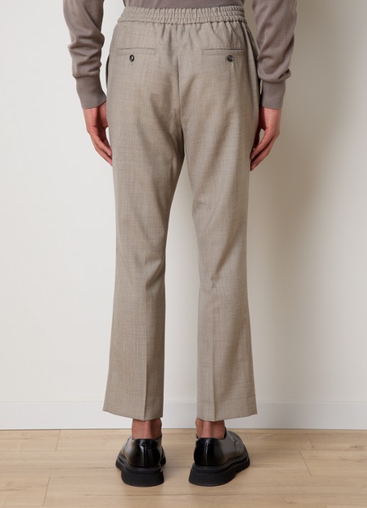 AMI Paris Straight fit pantalon van wol met steekzakken - achterkant 6 zand