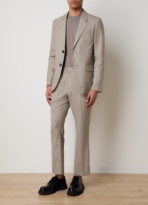 AMI Paris Straight fit pantalon van wol met steekzakken - voorkant 5 zand