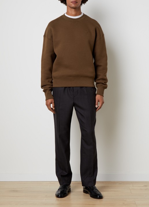 AMI Paris Sweater met logo - voorkant 4 bruin