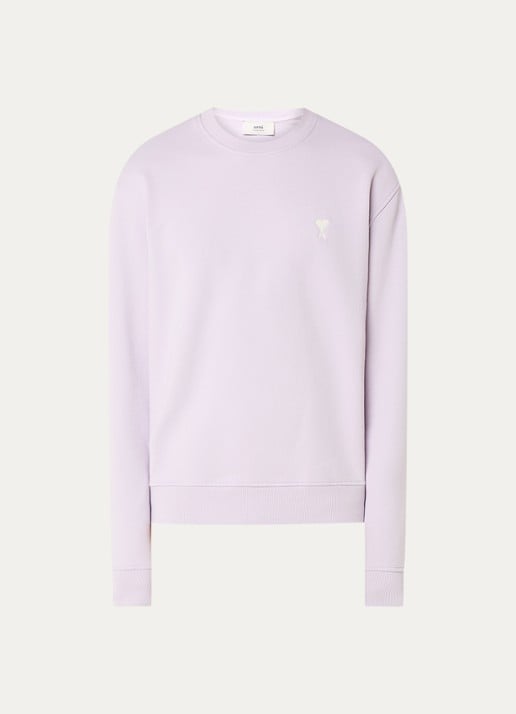 AMI Paris Sweater met logoborduring - voorkant 3 lila