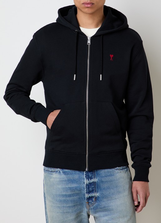 AMI Paris Sweatvest van merino wol met logoborduring