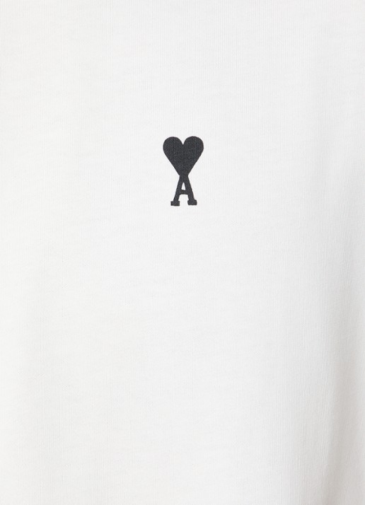 AMI Paris T-shirt met logo- en backprint - detail 2 gebroken wit