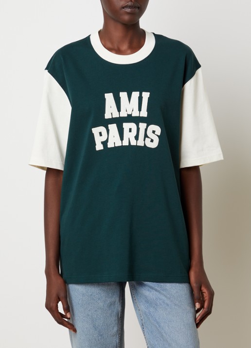 AMI Paris T-shirt met logoborduring