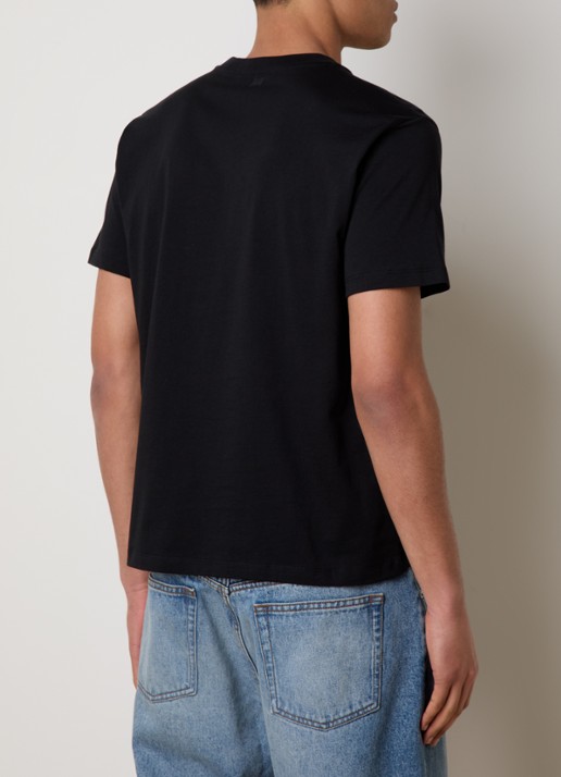 AMI Paris T-shirt met logoborduring - achterkant 5 zwart