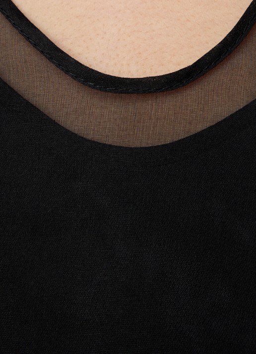 AMI Paris Tanktop van zijde - detail 4 zwart