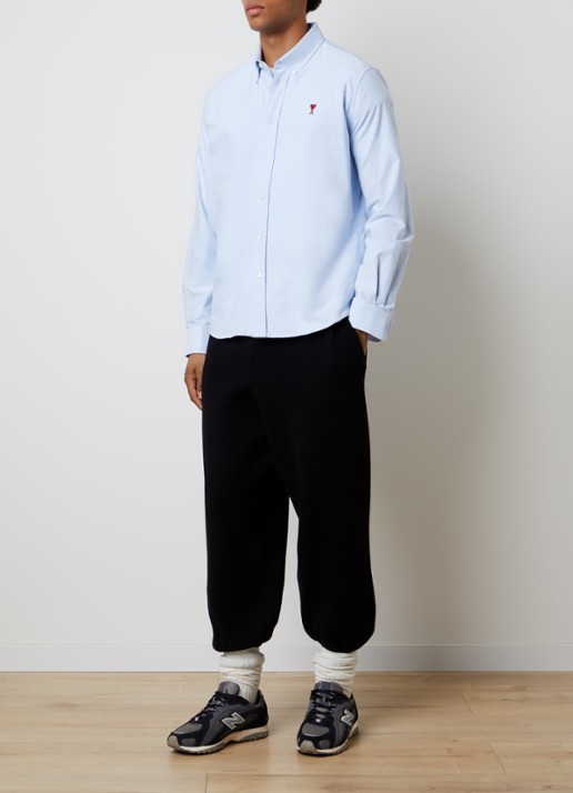 AMI Paris Tapered fit broek met steekzakken - voorkant 6 zwart