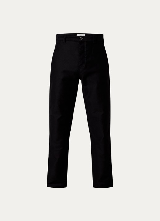 AMI Paris Worker straight fit pantalon met steekzakken - voorkant zwart