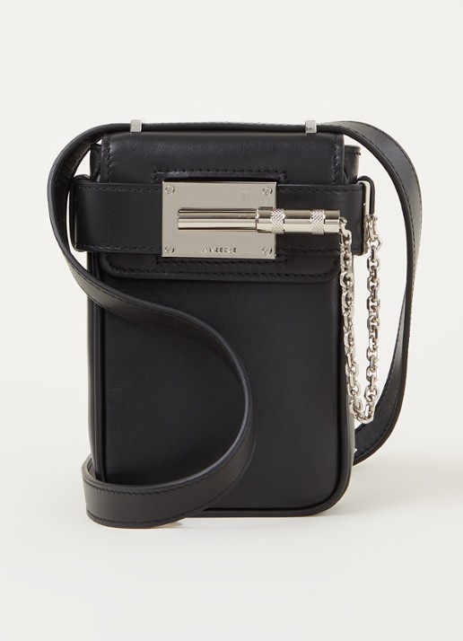 AMIRI Amp crossbodytas van leer  - voorkant 4 zwart