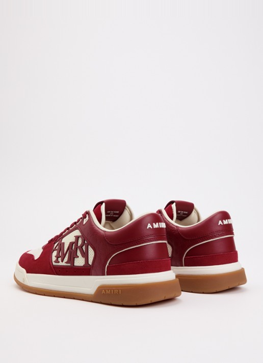 AMIRI Classic Low sneaker van leer met logo en details van mesh  - achterkant 6 donkerrood