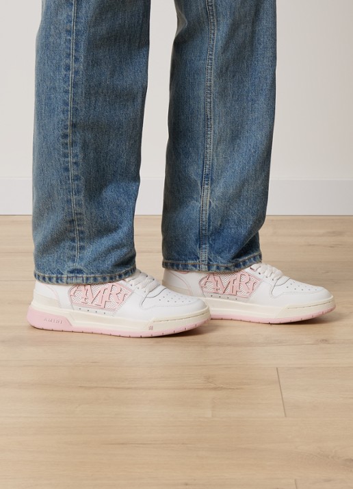 AMIRI Classic sneaker van leer met logo - voorkant 2 wit