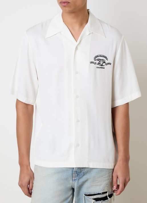 AMIRI Eagle comfort fit overhemd met logo- en backprint - achterkant 3 gebroken wit
