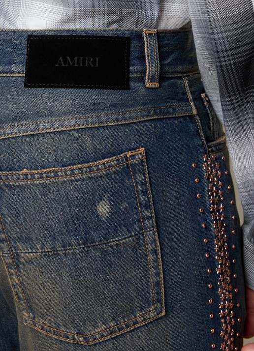 AMIRI Embellished loose fit jeans met studs - detail 5 indigo