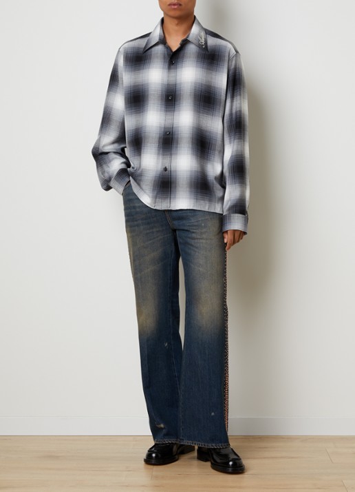 AMIRI Embellished loose fit jeans met studs - voorkant 2 indigo