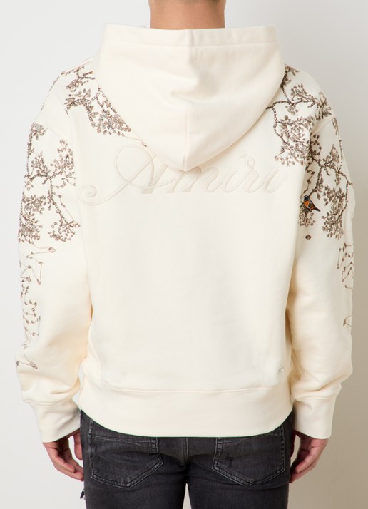 AMIRI Hoodie met borduring en kralendecoratie - achterkant ivoor