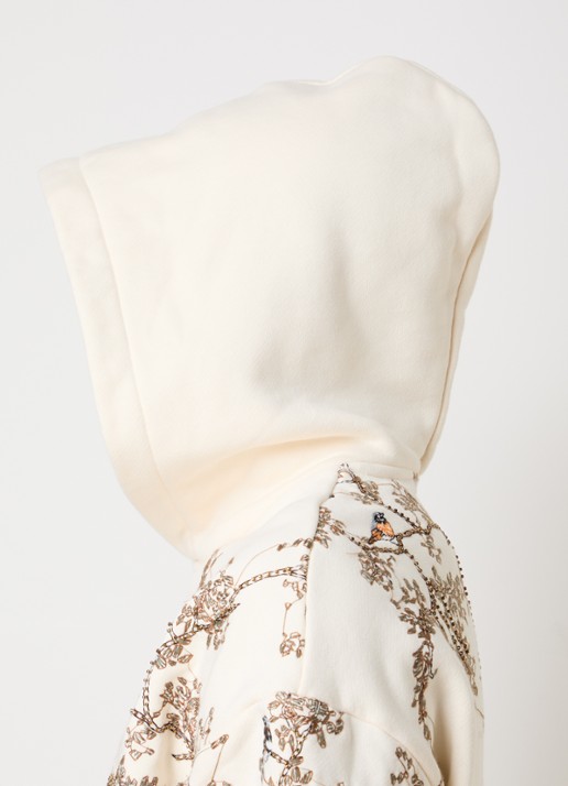 AMIRI Hoodie met borduring en kralendecoratie - detail 5 ivoor