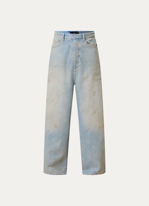 AMIRI Loose fit jeans met logo en steekzakken - voorkant 4 indigo