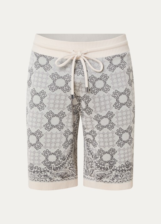 AMIRI Loose fit korte broek met logoborduring - voorkant beige