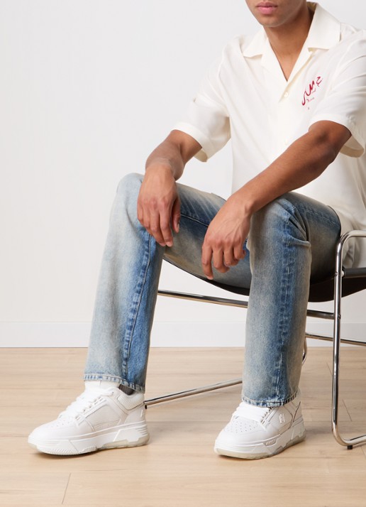 AMIRI MA-1 sneaker van leer met mesh details  - voorkant 6 wit