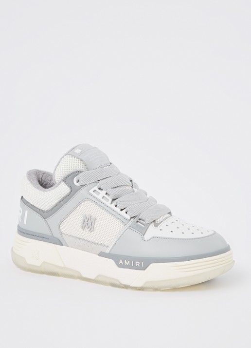 AMIRI MA-1 sneaker van leer met mesh details - voorkant grijs