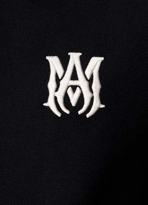 AMIRI Ma Band baseball jack in wolblend met steekzakken - detail 4 zwart