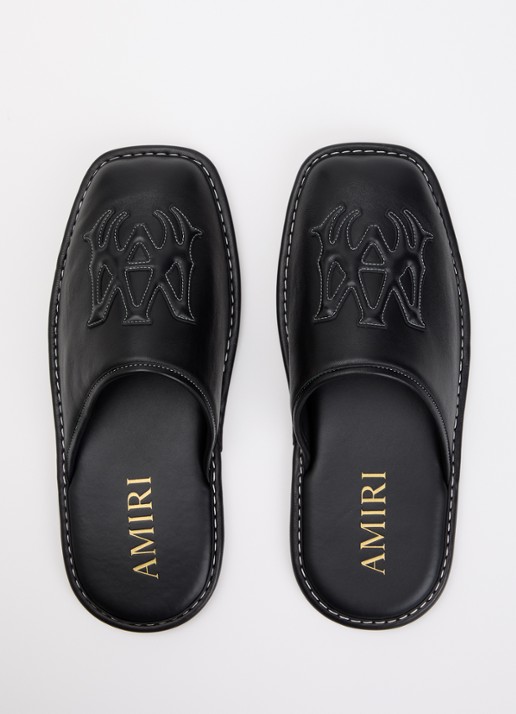 AMIRI MA slipper van leer met logo - detail 4 zwart
