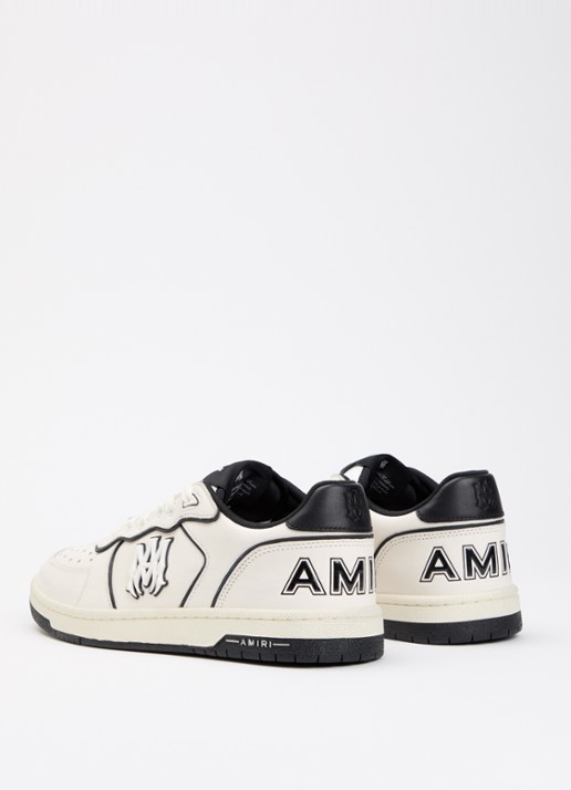 AMIRI Newport sneaker van leer met logo - achterkant 2 gebroken wit
