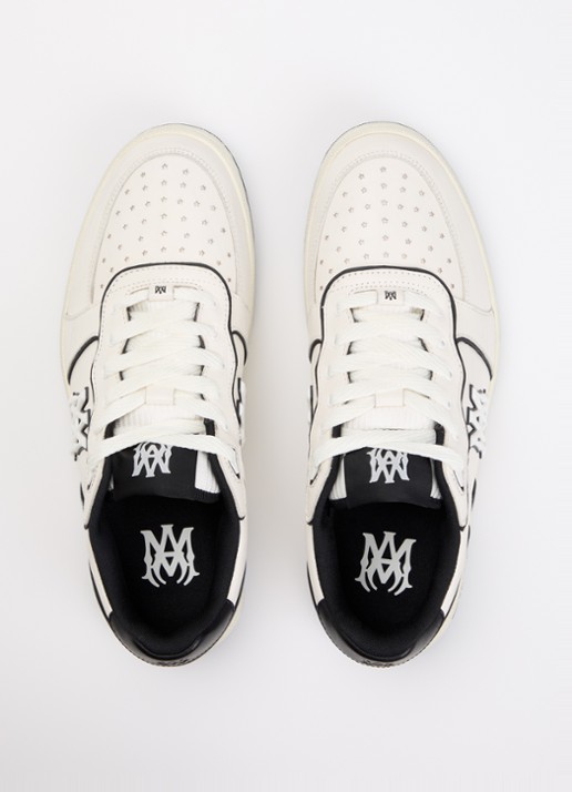 AMIRI Newport sneaker van leer met logo - detail 4 gebroken wit