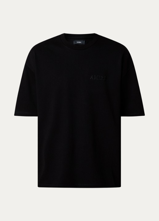 AMIRI Oversized T-shirt met logo- en backprint - voorkant 3 zwart