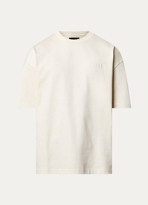 AMIRI Oversized T-shirt met logo- en backprint - voorkant 3 gebroken wit