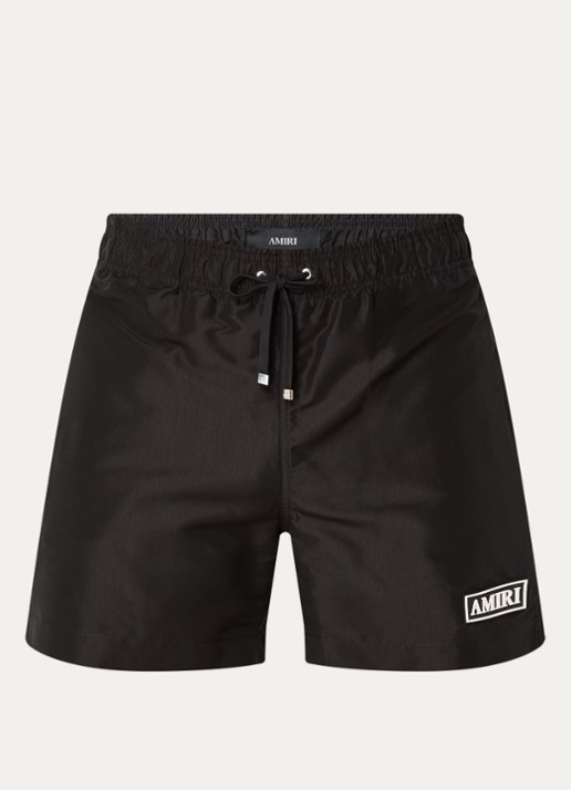 AMIRI Patch zwemshort met 3D logo en steekzakken - voorkant zwart