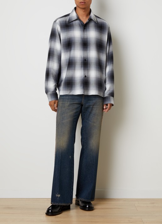 AMIRI Regular fit overhemd met ruitdessin - voorkant 3 grijs