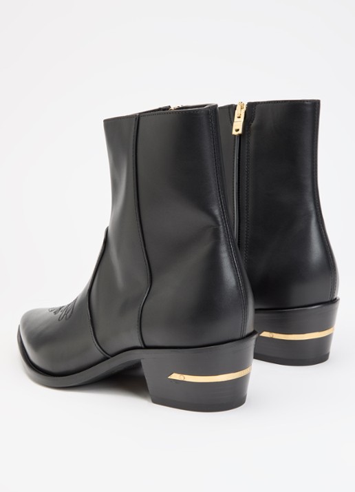 AMIRI Ryder cowboylaars van leer met metallic detail - achterkant 5 zwart