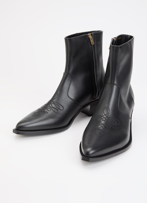 AMIRI Ryder cowboylaars van leer met metallic detail - detail zwart