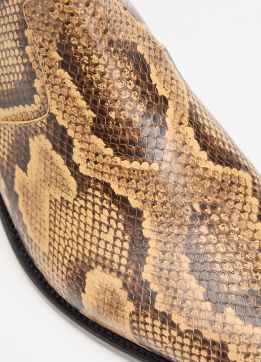 AMIRI Ryder cowboylaars van leer met slangenprint - detail 3 beige