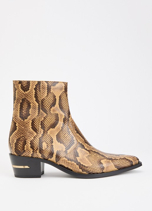AMIRI Ryder cowboylaars van leer met slangenprint