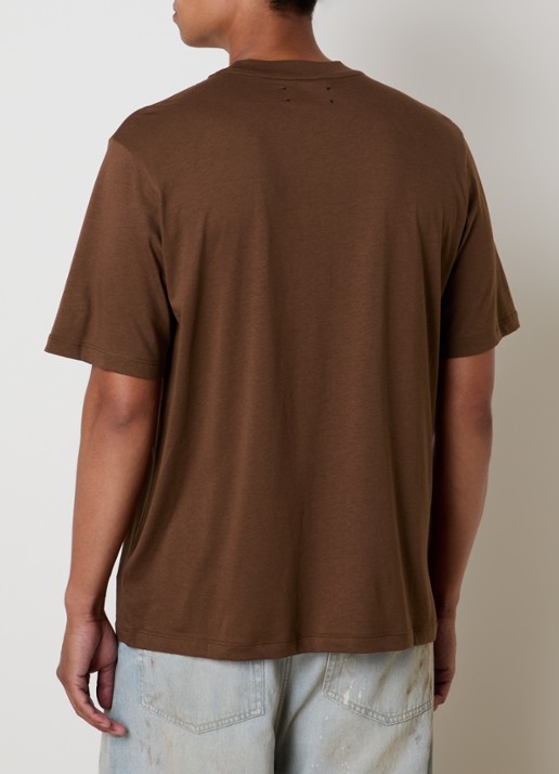 AMIRI Script T-shirt met logo - achterkant cognac