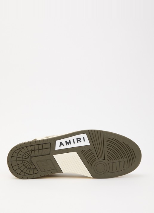 AMIRI Skel Top Low sneaker van suède met leren details - detail 3 bronsgroen