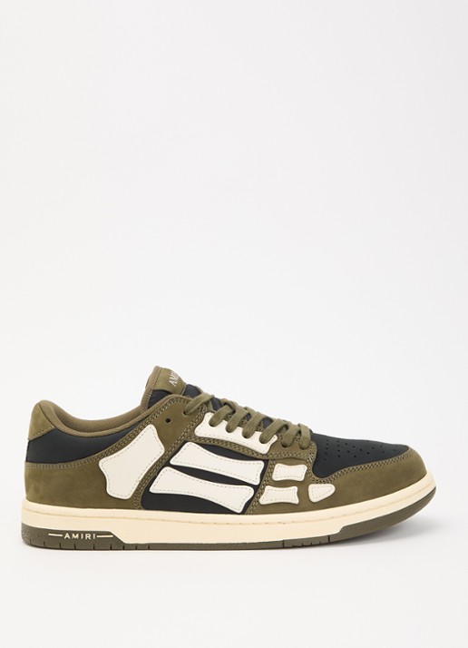 AMIRI Skel Top Low sneaker van suède met leren details