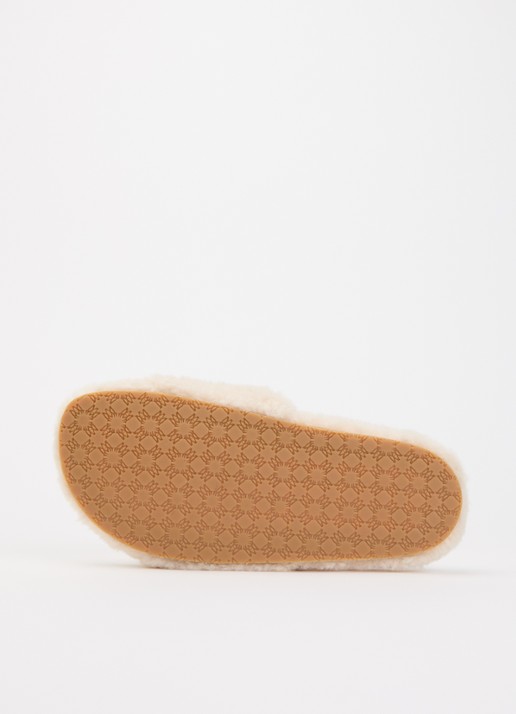 AMIRI Slipper van imitatiebont met logoborduring - detail 4 creme